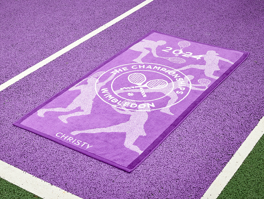 Wimbledon 2024 Jacquard Hyacinth/Acai 100% Cotton Bath Towel