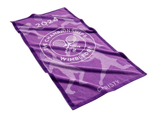 Wimbledon 2024 Jacquard Hyacinth/Acai 100% Cotton Bath Towel