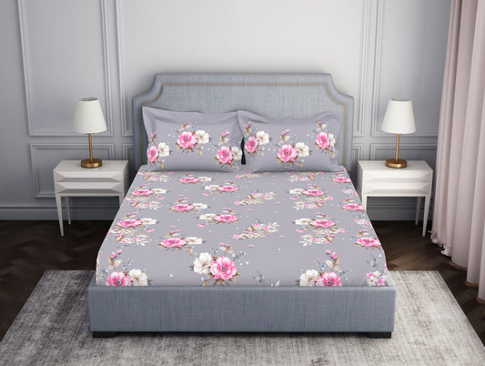 Indie Flora Floral 100% Cotton Double Bedsheet - Essentials by Spaces