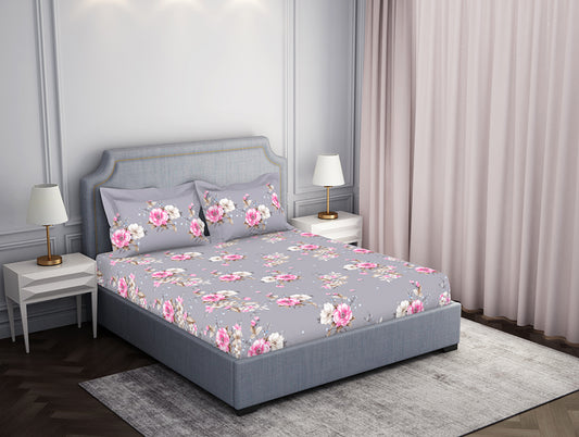 Indie Flora Floral 100% Cotton Double Bedsheet - Essentials by Spaces