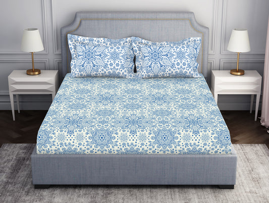 Ornamenta Ornate 100% Cotton Double Bedsheet - Essentials by Spaces