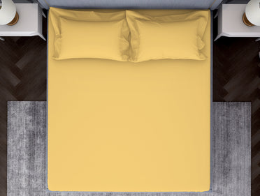 Solid Yellow 100% Cotton King Size Bedsheet - Essentials by Spaces