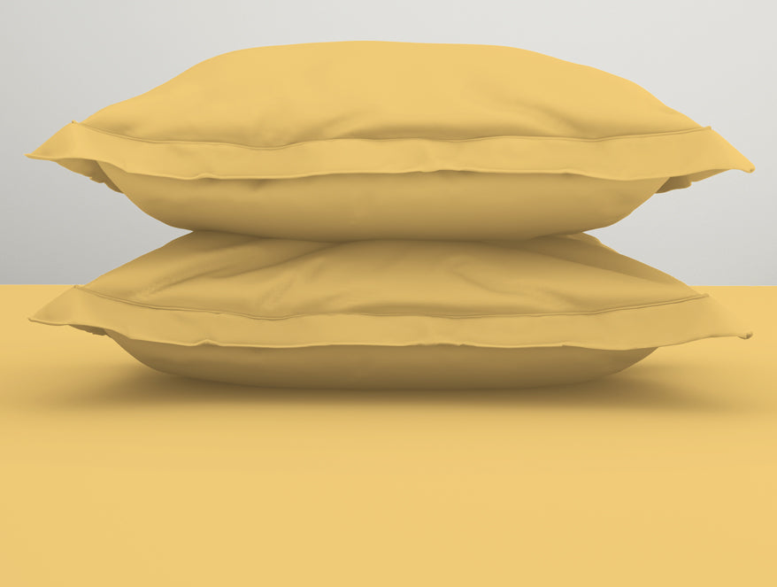 Solid Yellow 100% Cotton King Size Bedsheet - Essentials by Spaces