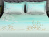 Floral Light Blue 100% Cotton King Size Bedsheet Organic Cotton - By Spaces