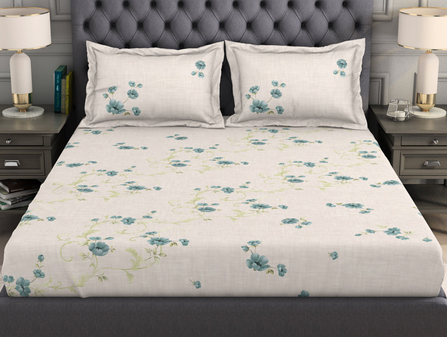 Floral Blush 100% Cotton King Size Bedsheet Organic Cotton - By Spaces