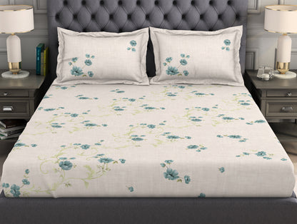 Floral Blush 100% Cotton King Size Bedsheet Organic Cotton - By Spaces