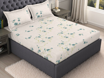 Floral Blush 100% Cotton King Size Bedsheet Organic Cotton - By Spaces