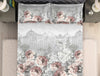 Floral Grey 100% Cotton King Size Bedsheet Organic Cotton - By Spaces