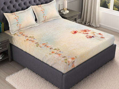 Floral Blush 100% Cotton King Size Bedsheet Organic Cotton - By Spaces