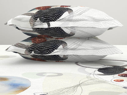 Geometric Cream 100% Cotton King Size Bedsheet Organic Cotton - By Spaces