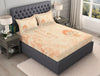 Ornate Light Orange 100% Cotton King Size Bedsheet Organic Cotton - By Spaces