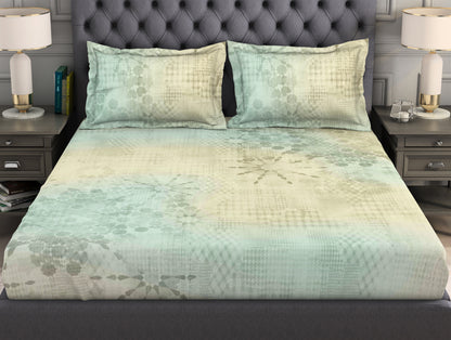 Ornate Taupe 100% Cotton King Size Bedsheet Organic Cotton - By Spaces