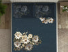 Floral Dark Grey 100% Cotton King Size Bedsheet Elegance - By Elegance