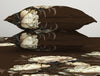 Floral Dark Brown 100% Cotton King Size Bedsheet Elegance - By Elegance