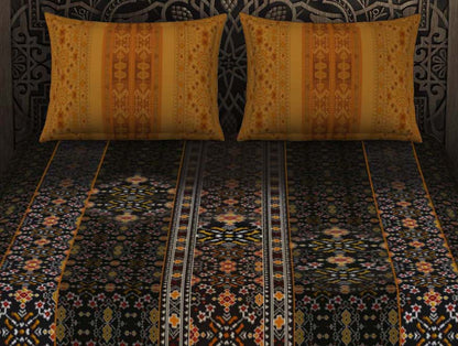 Ornate Dark Grey 100% Cotton King Size Bedsheet Rangana Digital - By Occasions