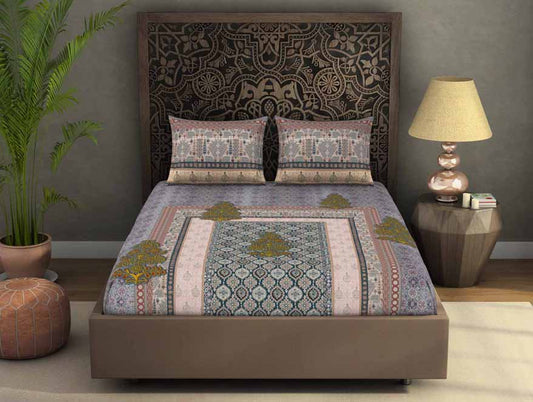 Ornate Blush 100% Cotton King Size Bedsheet Rangana Digital - By Occasions