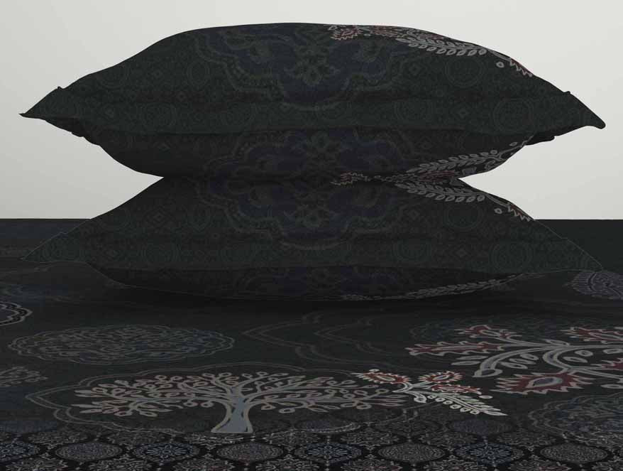 Ornate Dark Grey 100% Cotton King Size Bedsheet Rangana Digital - By Occasions