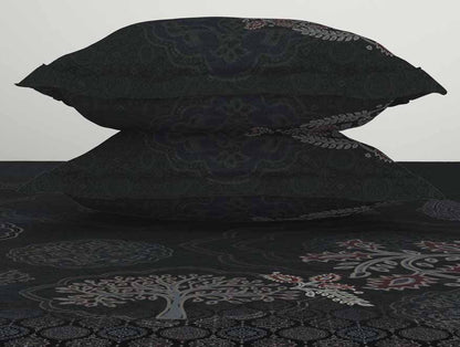 Ornate Dark Grey 100% Cotton King Size Bedsheet Rangana Digital - By Occasions