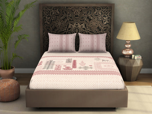 Ornate Dark Red 100% Cotton King Size Bedsheet Rangana Digital - By Occasions