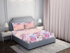 Essentials Floral Pink Cotton Viscose Double Bedsheet - Fluidity by Spaces