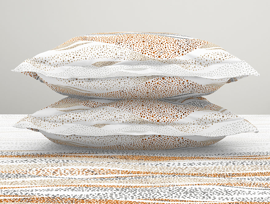 Essentials Geometric Cream Cotton Viscose Double Bedsheet - Enpoint by Spaces