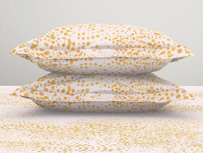 Essentials Geometric Yellow Cotton Viscose Double Bedsheet - Enpoint by Spaces