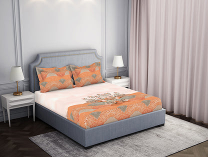Essentials Floral Coral Cotton Viscose Double Bedsheet - Enpoint by Spaces