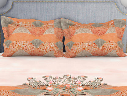 Essentials Floral Coral Cotton Viscose Double Bedsheet - Enpoint by Spaces