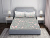 Essentials Floral Grey Cotton Viscose Double Bedsheet - Gardenia by Spaces