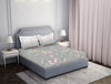 Essentials Floral Grey Cotton Viscose Double Bedsheet - Gardenia by Spaces