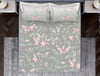 Essentials Floral Grey Cotton Viscose Double Bedsheet - Gardenia by Spaces