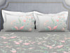 Essentials Floral Grey Cotton Viscose Double Bedsheet - Gardenia by Spaces