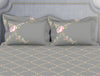 Essentials Floral Grey Cotton Viscose Double Bedsheet - Gardenia by Spaces