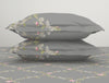 Essentials Floral Grey Cotton Viscose Double Bedsheet - Gardenia by Spaces