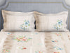 Essentials Floral Beige Cotton Viscose Double Bedsheet - Gardenia by Spaces