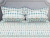 Essentials Geometric Aqua Cotton Viscose Double Bedsheet - Geo Scape by Spaces