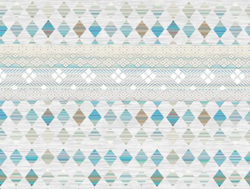 Essentials Geometric Aqua Cotton Viscose Double Bedsheet - Geo Scape by Spaces