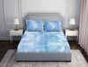 Essentials Geometric Light Blue Cotton Viscose Double Bedsheet - Geo Scape by Spaces