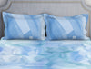 Essentials Geometric Light Blue Cotton Viscose Double Bedsheet - Geo Scape by Spaces