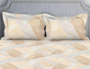 Essentials Geometric Beige Cotton Viscose Double Bedsheet - Geo Scape by Spaces