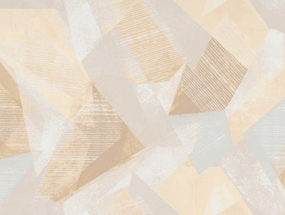 Essentials Geometric Beige Cotton Viscose Double Bedsheet - Geo Scape by Spaces