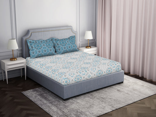 Blue 100% Cotton Bedsheet - Atrium by Spaces