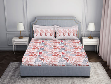 Parfait Pink 100% Cotton Double Bedsheet - Atrium by Spaces