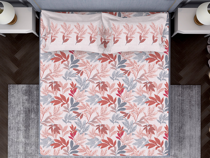 Parfait Pink 100% Cotton Double Bedsheet - Atrium by Spaces