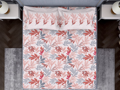 Parfait Pink 100% Cotton Double Bedsheet - Atrium by Spaces
