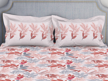 Parfait Pink 100% Cotton Double Bedsheet - Atrium by Spaces