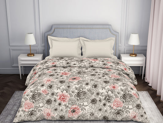 Floral Cream 100% Cotton Double Quilt - Atrium By Spaces