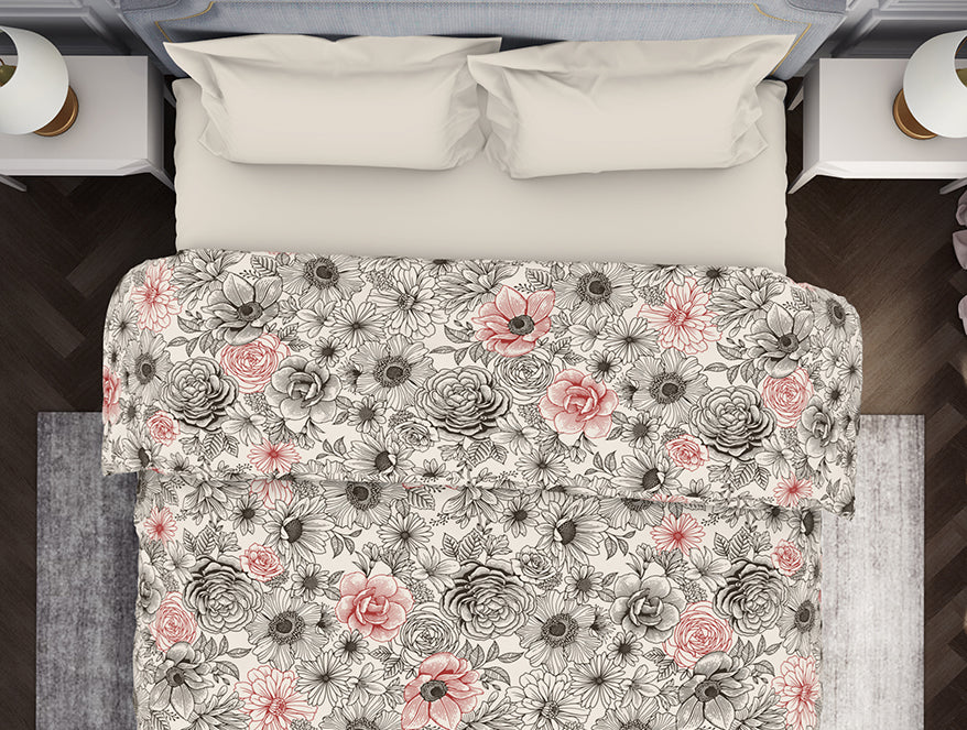 Luxurious Cream Floral Quilt from Atrium