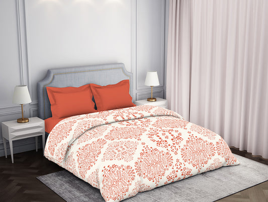 Ornate Coral 100% Cotton Double Quilt - Atrium By Spaces