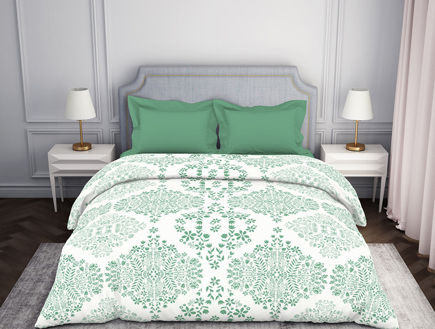 Atrium by Spaces: Ornate Aqua Cotton Quilt